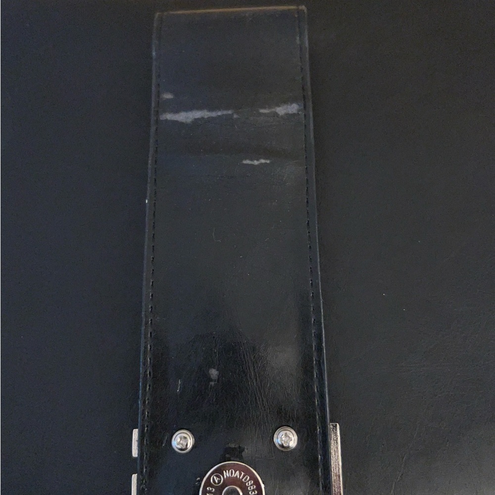 Fashion Inspired Black Leather Shoulder Bag Silver-Tone G - Picture 12 of 15